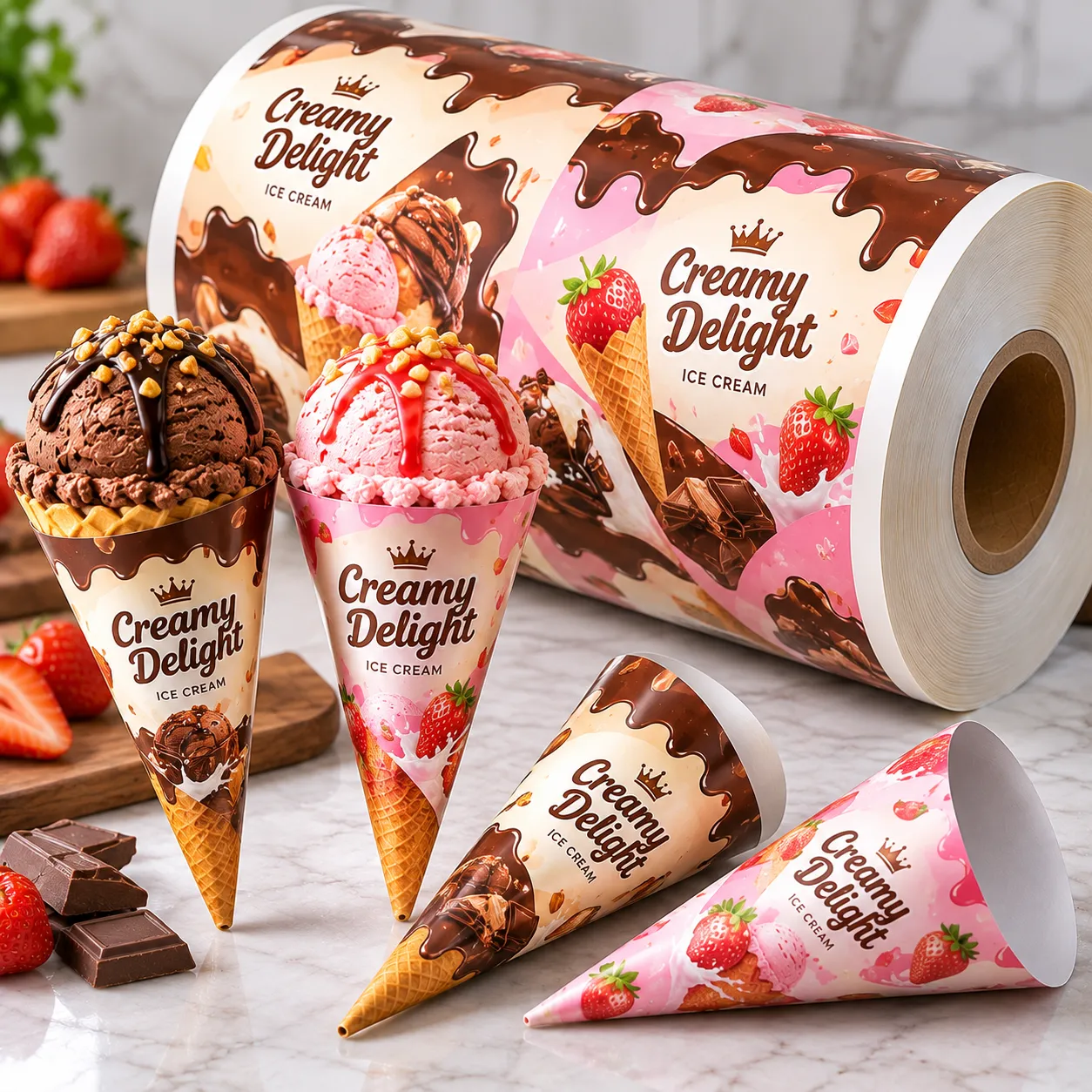 Ice cream paper cone sleeve lamination Ice cream paper cone sleeve lamination